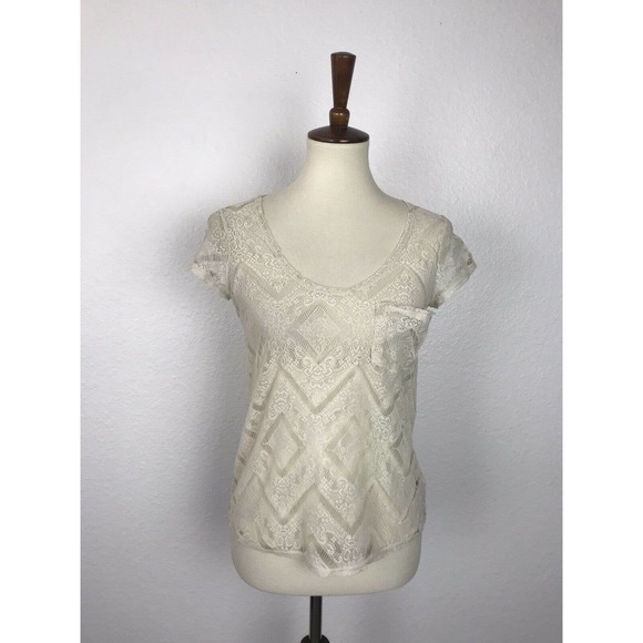 Urban Outfitters Kimchi Blue Semi Sheer Top - Picture 1 of 10